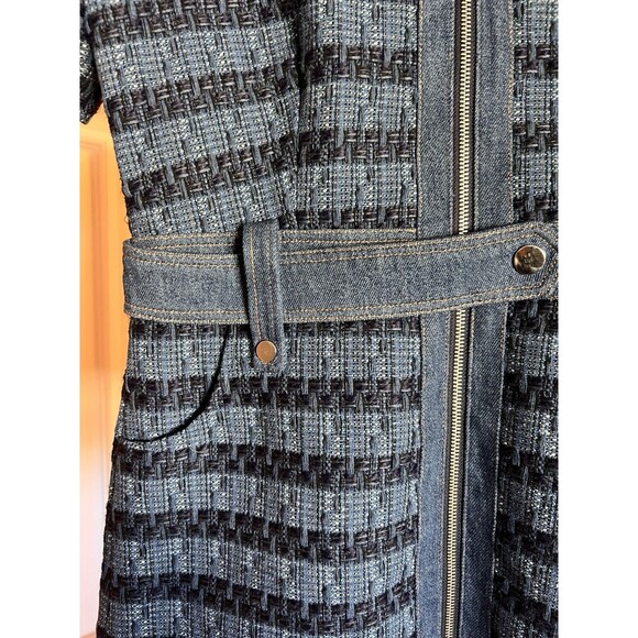 Jason Wu Denim Dress M Built-In Belt Pockets NWT Casual Chic Designer Blue Woven - Picture 6 of 14